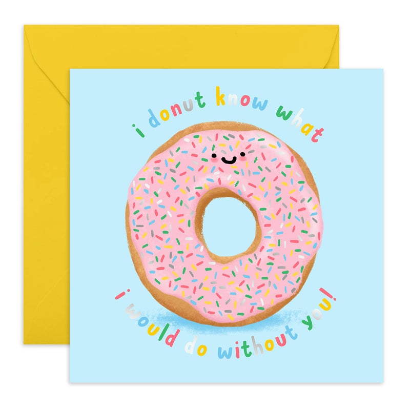 CENTRAL 23 Donut Valentine Cards - Friendship Card for Him Her - Donut Know What I Would Do Without You - Funny Valentines Day Cards for Boyfriend Girlfriend - Anniversary Card for Wife Husband - Image 1